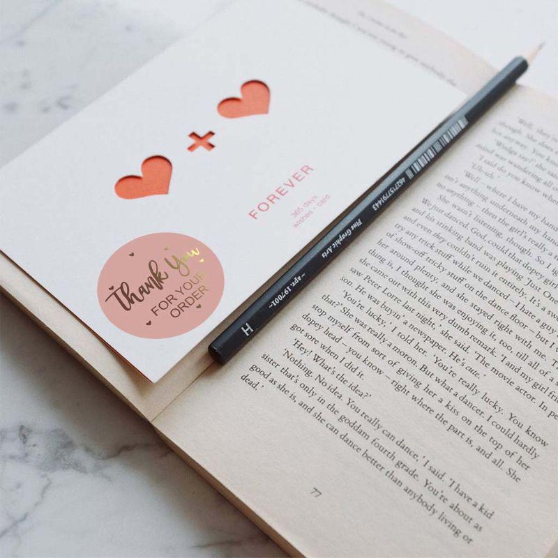 500pcs/roll Pink DIY Handmade Thank You Stickers Wedding Package Seal Labels 500pcs/roll Pink DIY Handmade Thank You Stickers Wedding Package Seal Labels