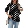 Women's Casual Polka Dot Christmas Print Top for Fall and Winter, Versatile Blouse