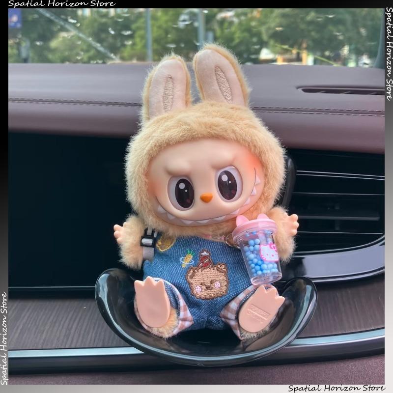 Mini Bambola di Peluche Seggiolino di Sicurezza Kawaii Labubu Bambola Idol Sedile Ornamento Auto Decorazione Accessori per Aromatizzazione Aria Auto