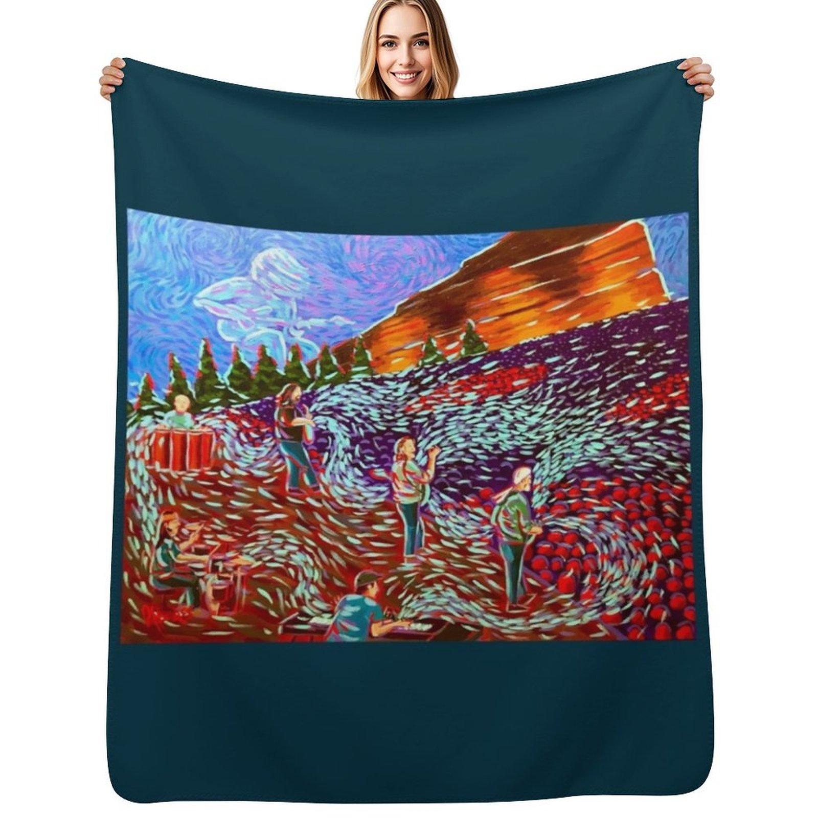 Widespread Panic на Red Rocks Премиальное плед-одеяло Легкий в уходе Удобное одеяло для дивана Size: 75*100cm, Weight: 230 GSM
