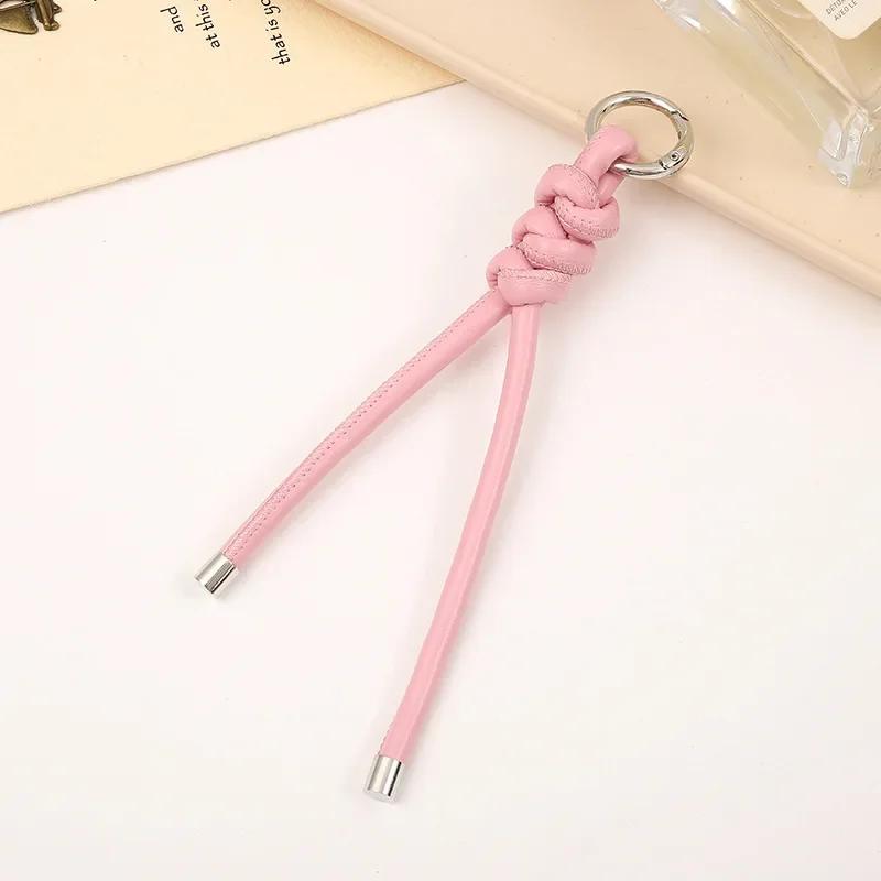 

Модный ПУ Брелок-держатель с узлом для женщины Креативный толстый ПУ канат Декоративный брелок Украшение для сумочки розовый
