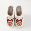 New Home Christmas Elk Warm Winter Cotton Slippers Couple Men and Women Thick-soled Soft-soled Shoes Thick Non-slip Cute