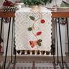 Seasonal Table Runner Christmas Lace with Tassels Embroidered Festive Dining Rustic Cover Decorative Cover for Holiday Parties Durable Runners