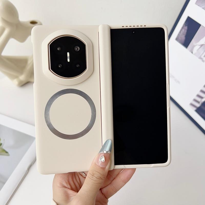 For Huawei Mate X7 Case Hinge Protection Oil Spray Soft Touch Solid Color Magnetic Protective Screen Frame Cover