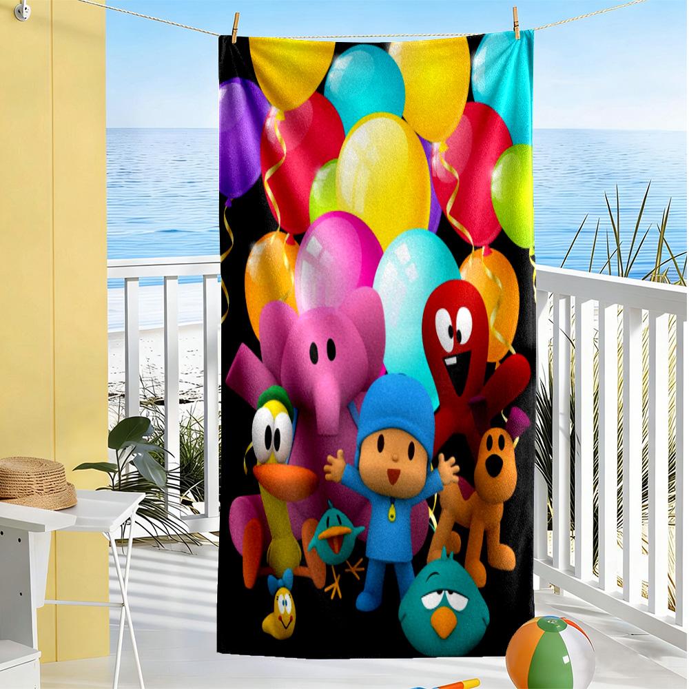 Pocoyo Beach Towel Super Soft & Absorbent Comfortable Lightweight Perfect for Traveling Yoga Camping and Swimming