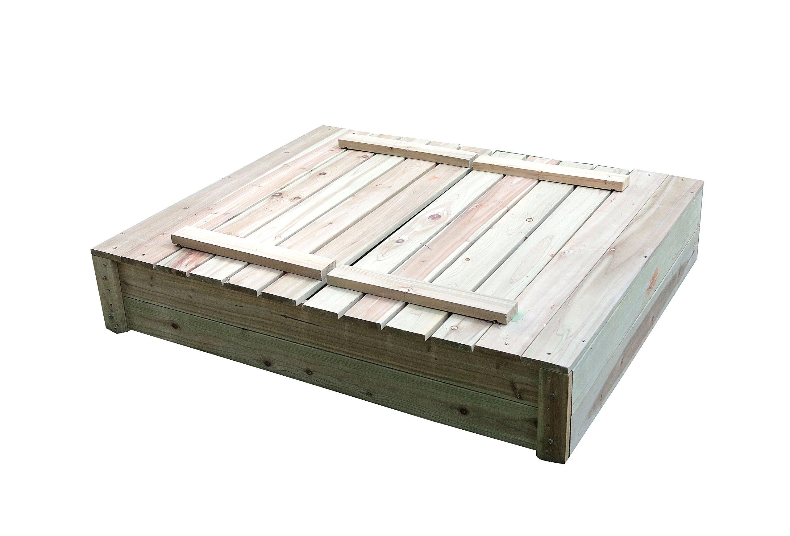 

Living Out Деревянная песочница, цвет натурального дерева (большой), Ширина 118 см x Глубина 100 см x Высота 24 см, Защита от насекомых, С крышкой, Для игровых зон, Для игр с песком,