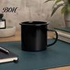 Durable Steel Water Cup Enamel Coffee Mug with Handle, Retro Style Cup, Smooth Lead Free Drinking Vessel Surface Portable for Hot Tea And Milk Outdoor