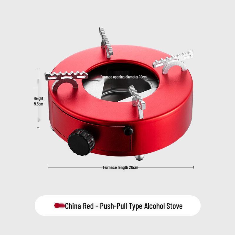 Portable Windproof Stainless Steel Alcohol Stove - Thickened Push-Pull Design for Commercial Use