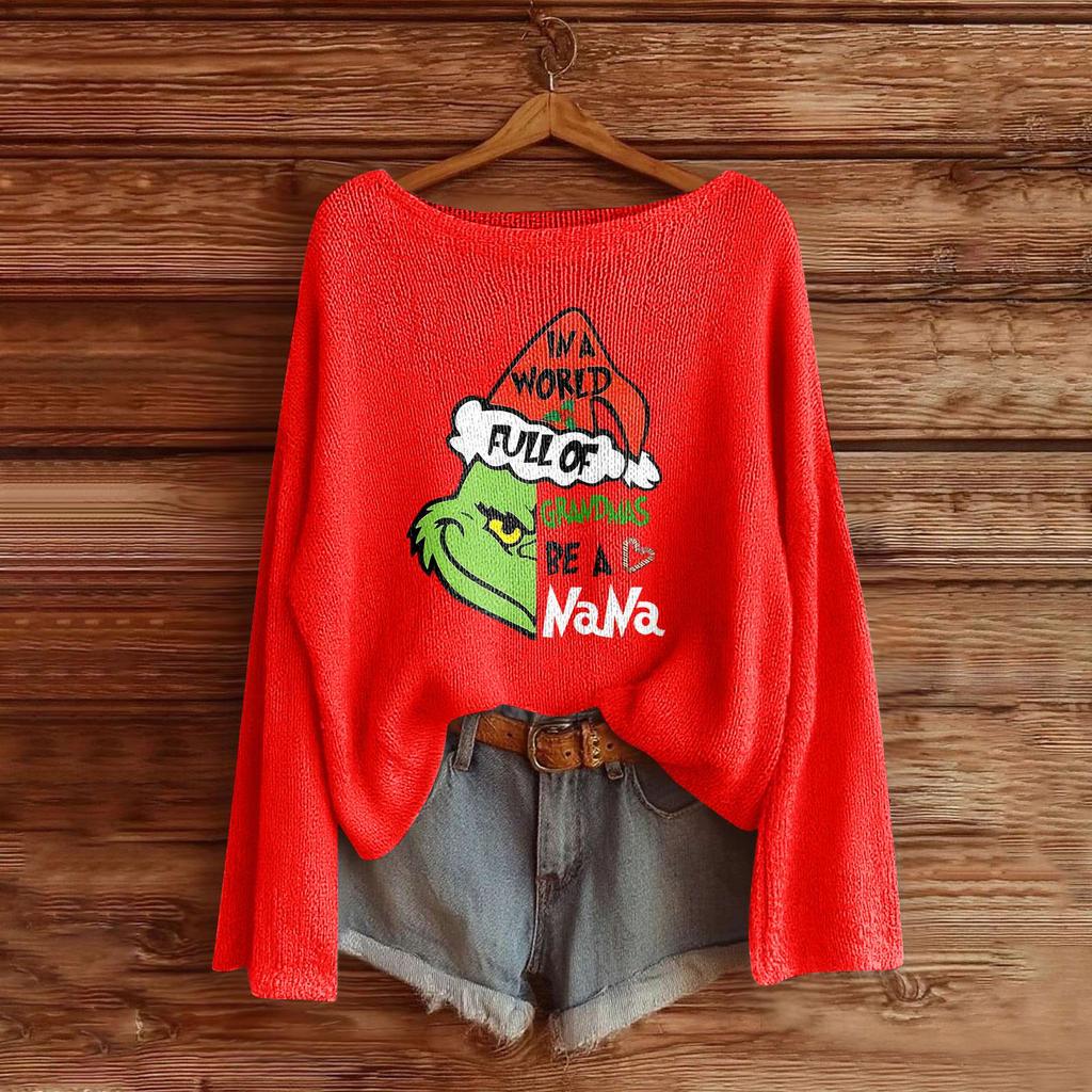 Women's Fashion Long Sleeve Christmas Snowman Snowflake Print Jacket Cardigan