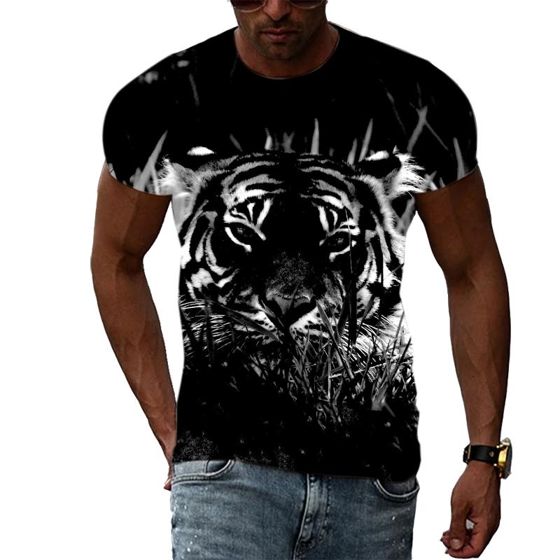 New Fashion 3D Printing Animal Tiger Graphic T Shirts Summer Casual Trend Hip Hop Harajuku Style T-shirt Trendyol Men's Store