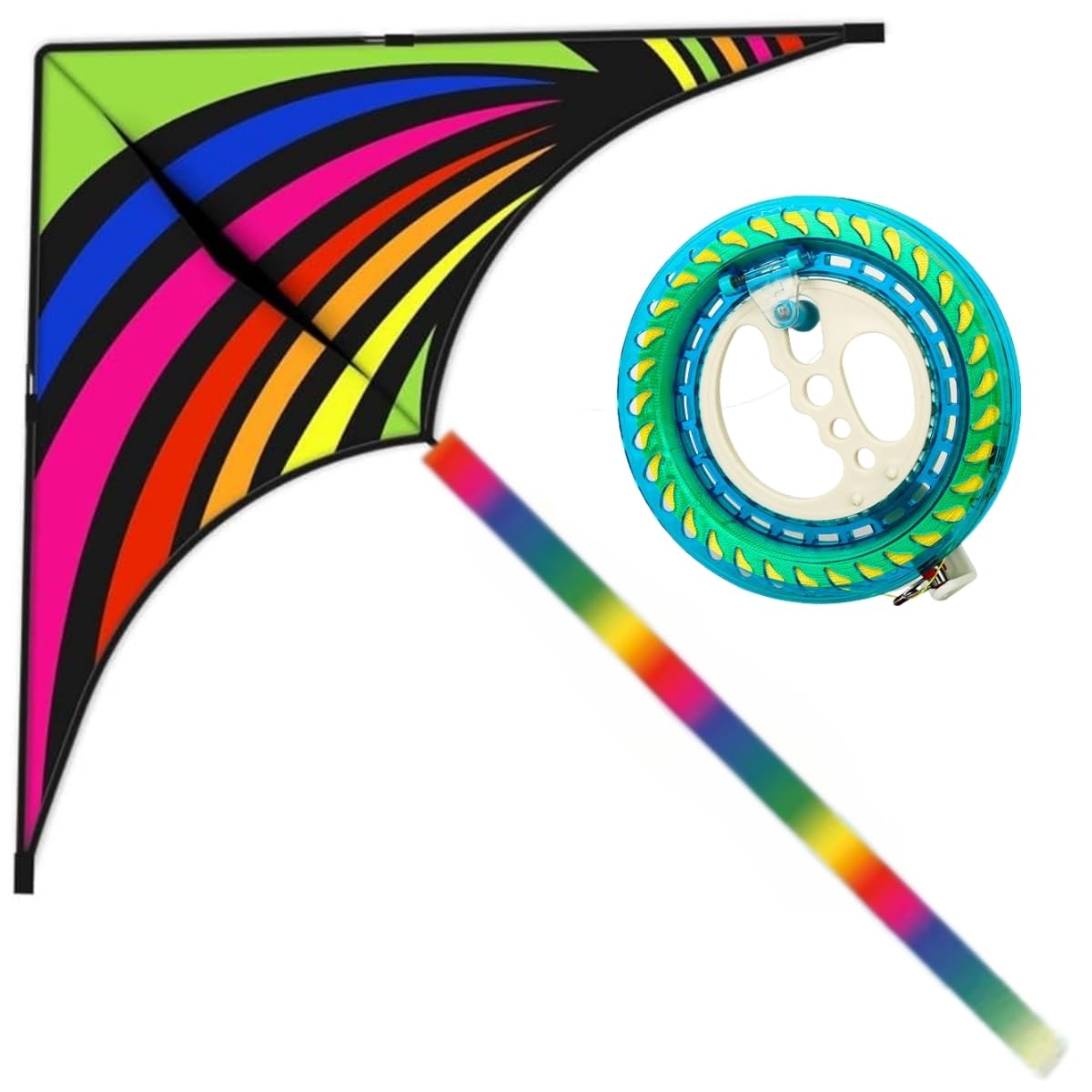 

ЗДОРОВЫЙ Осьминог Осьминог Нить для Высокого Полета Воздушного Змея Набор Воздушный Змей, Леска, Катушка, Дети, Взрослые, Начинающие, Полет, (радуга)