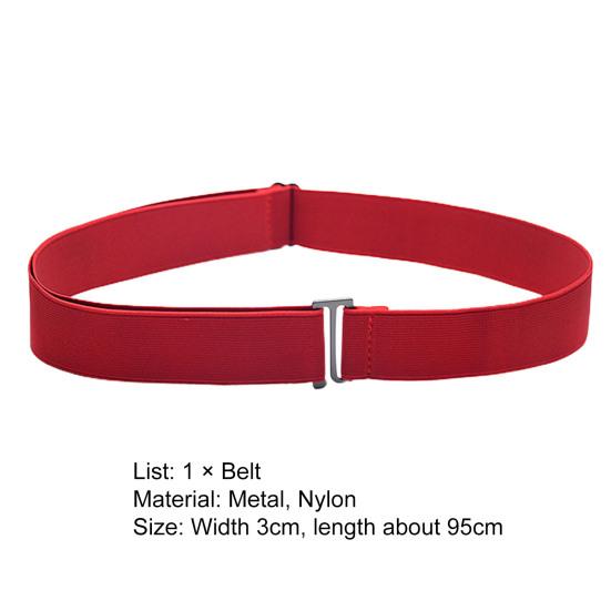 Women Belt Solid Color Stretch Adjustable Invisible Adjustable Lightweight Jeans Belt Fashion Accessory