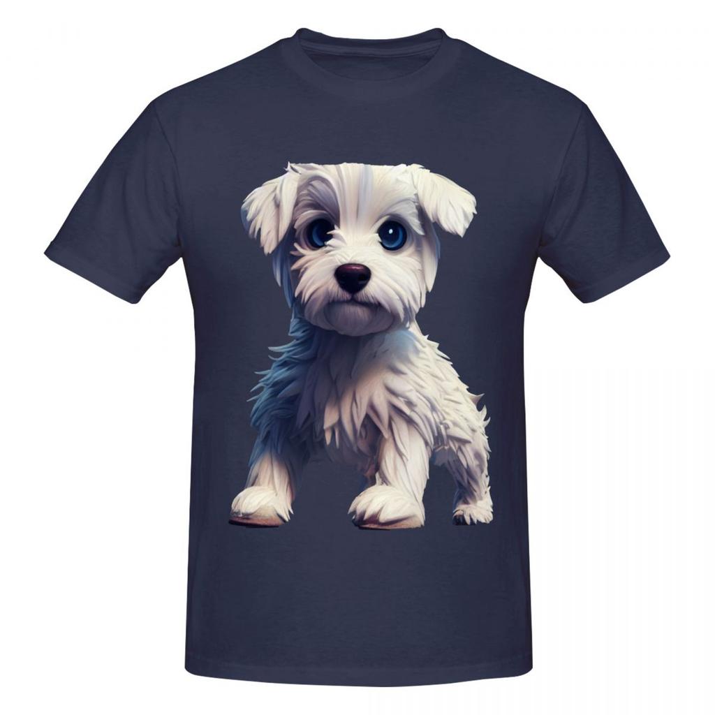 Unisex Westie Pet Dog Cute T Shirt Vintage Oversized Cotton Crewneck Sleeve Shirt Unisex