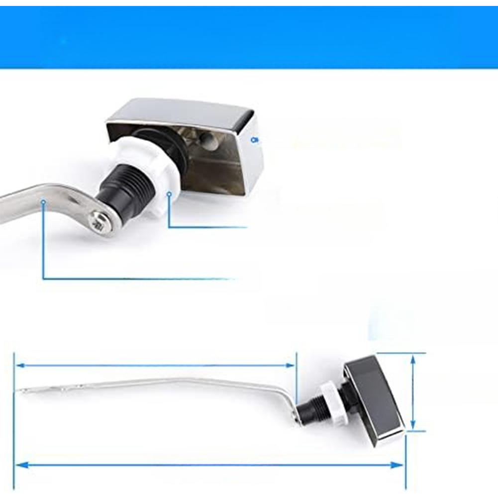 Bathroom Toilet Flush Handle Left Side Replacement 10.6 Inch Polished Chrome Stainless Steel Lever For Smooth Function