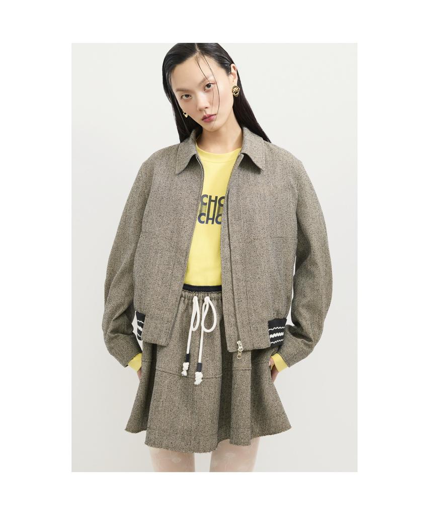 LUCKY CHOUETTE Printed Cropped Long-Sleeved T-Shirt (Yellow) Lftas25170Yex