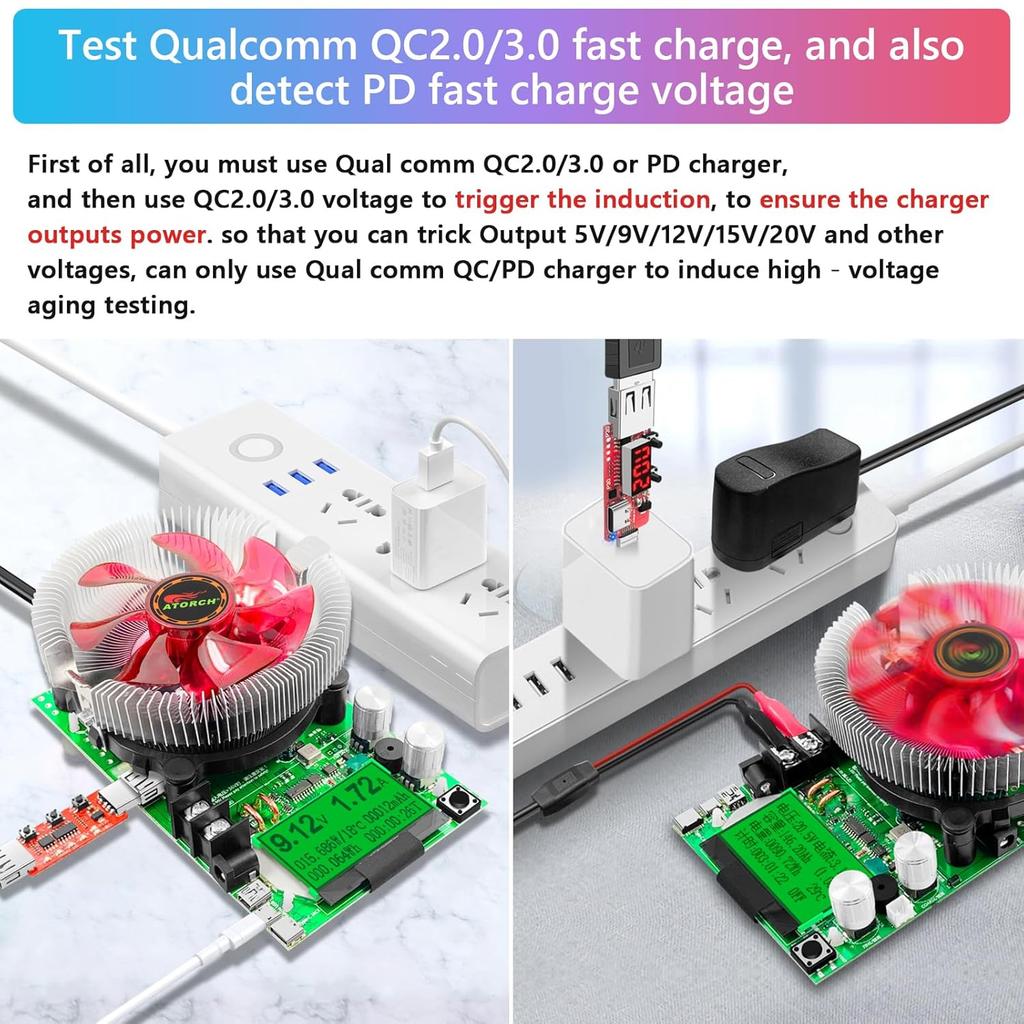 MakerHawk Electronic Load Tester - USB Load Tester 150W 200V 20A Resistor Adjustable Constant Current Battery Capacity Tester Module Intelligent