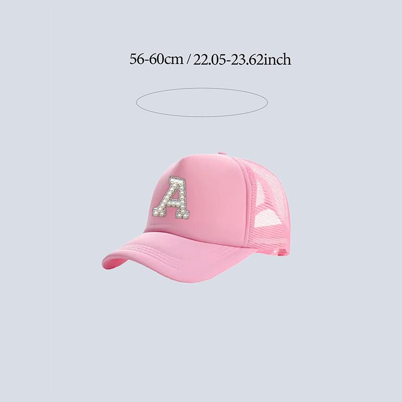 1Pc Unisex Personalized A-Z Letter Mesh Adjustable Baseball Cap, Sun Hat, Dad Hat, Suitable For Daily Wear