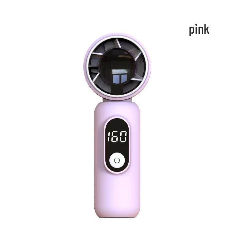 USB Rechargeable Portable Handheld Mini Fan with Digital Display 107*55*44