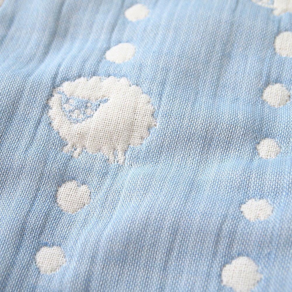 10mois Hoppetta Fluffy Gaze Baby för Nyfödda till Åldrar Blå (6-lagers gasväv) Tvåvägs pyjamas, 100% bomull, 3,