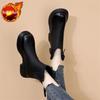 Female Short Shoes Platform Women's Ankle Boots Chelsea Brown Booties Round Toe Fur Leather Chunky Y2k New In Boot Goth Footwear