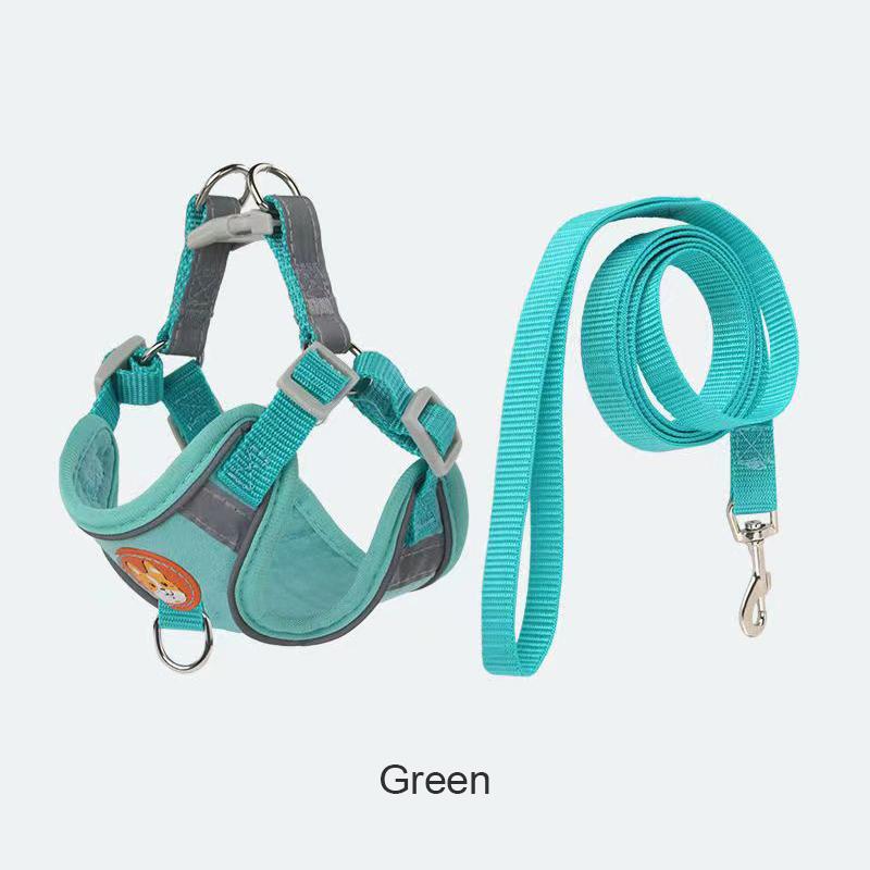 Pet Suede Chest Harness Vest Dog Strap Reflective Leash Retractable For Small Light And Convenientn