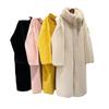 Furry jacket women's large size autumn and winter thickened imitation mink hair medium and long hooded loose plush imitation fur coat