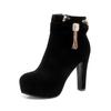 Winter neue Mode Wassertisch High Heel kurze Stiefel dicker Absatz hoch Hochzeitsstiefel