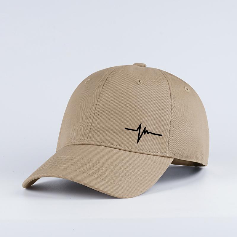 

Heartbeat-Print Soft-Peak Baseball Cap | Adjustable Unisex Casual Sun Hat | Retro Breathable Dad Cap