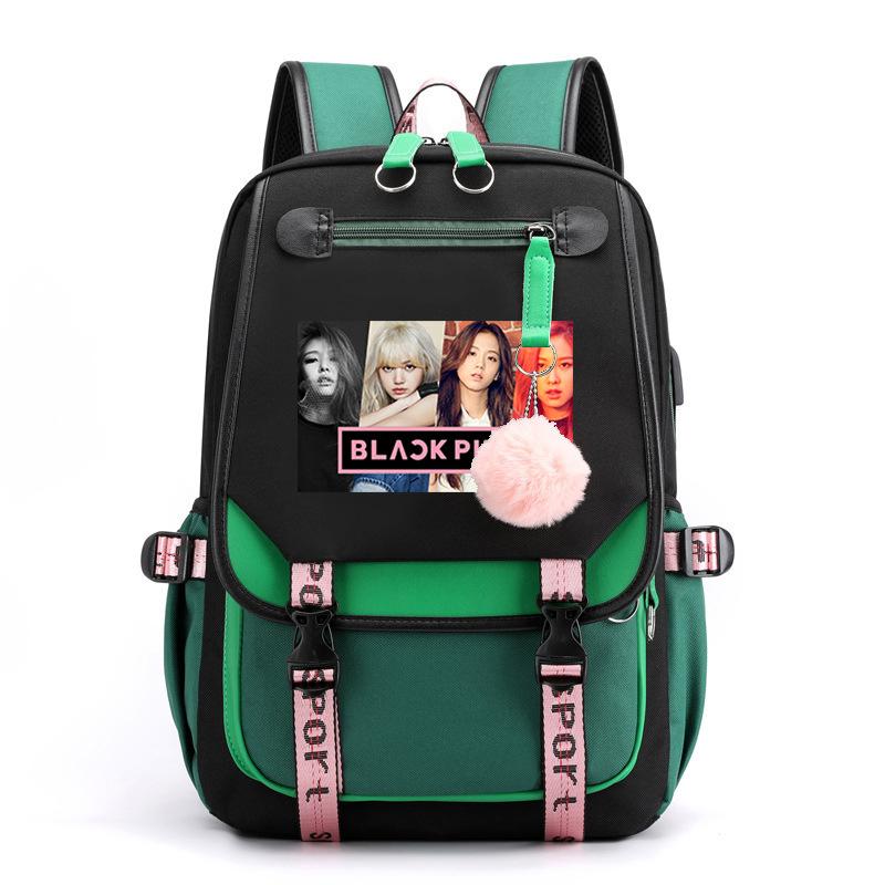 Blackpink S potiskem Batoh Pro základní a střední školy Ležérní Školní taška Pro studentky