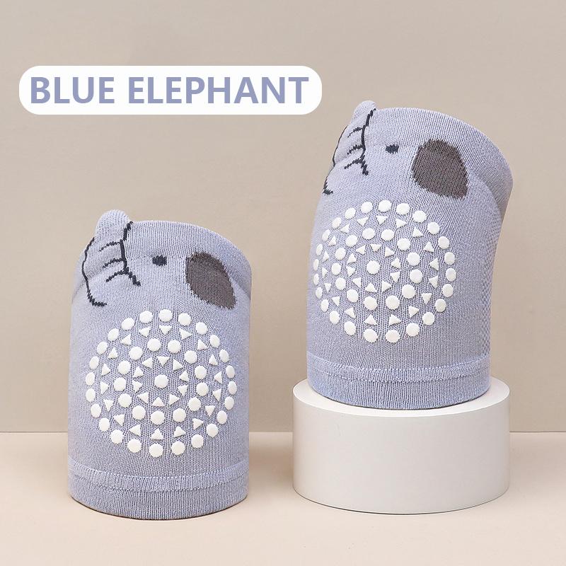 1 Pair Class A Xinjiang Combed Cotton Baby Crawling Knee Pads, Hollow Mesh Anti-Slip Silicone Dot Knee Leg Warmers for Toddler 0-5 Years Four Seasons