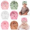 Paquete De 6 Gorros De Turbante Suaves Con MoñO Y Rosquilla, Gorros De Hospital Para BebéS, NiñAs, ReciéN Nacidos, BebéS Y NiñOs