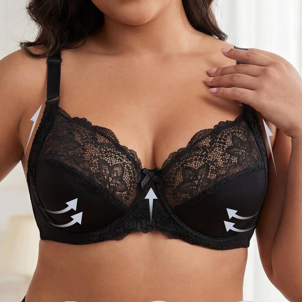 Thin Cup Bras for Women With Wired Sexy Lace Lingerie Plus Size Underwear 38D-48 D Cup