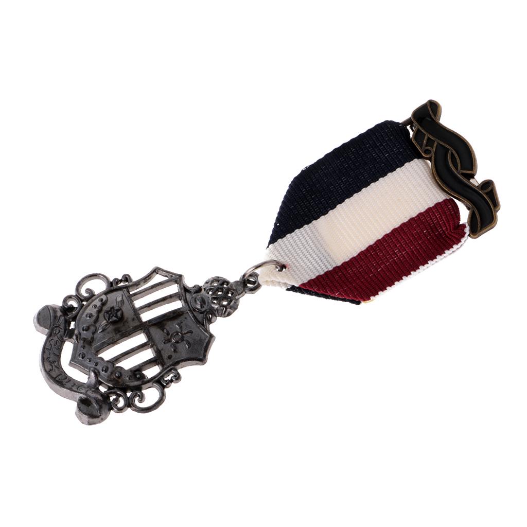 2 stykker unisex vintage marine stil dress medalje brosje jakkeslag Pin punk smykker