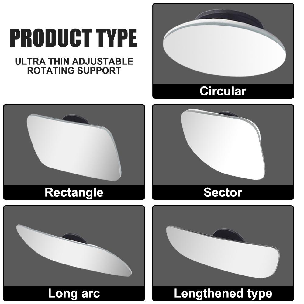 Blind Spot Mirrors Car Adjustable Wide Angle HD Glass Frameless Convex Rearview