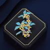 Retro Osmanthus Blue Fragrance Brooch, High-end Women's Exquisite and Light Luxury Osmanthus Brooch, Niche Design Sense Brooch