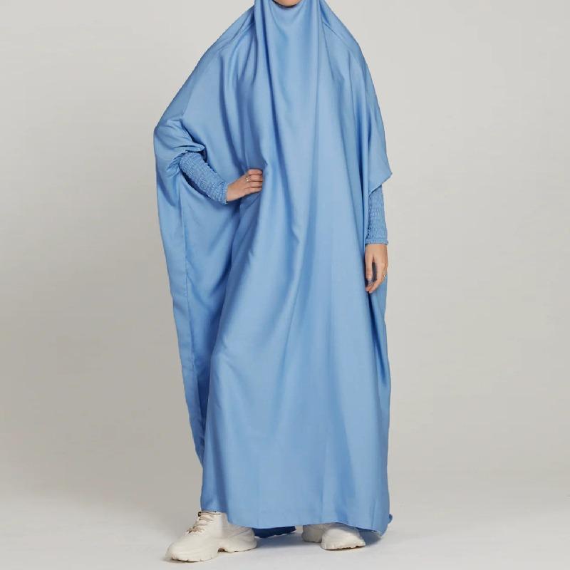 South East Asia Women's Solid Color Hooded Large Size Loose Dress Malay Style Clothing Long Skirt