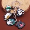 Anime Demon Slayer Metal Keychain Kimetsu No Yaiba Tanjirou Nezuko Agatsuma Zenitsu Figure Pendant Keyring Cosplay Jewelry