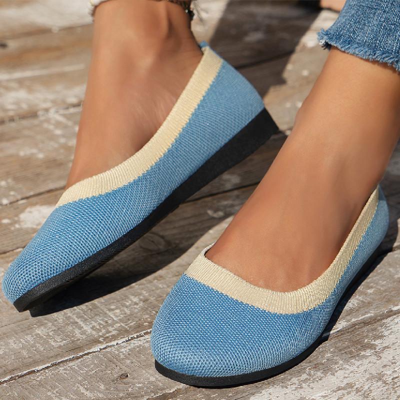 Damen Ballett Einfach Bequem Flach Damen Groß Frühling Neue Mode Schuhe Damen Runde Spitze Atmungsaktiv Flacher Mund Schuhe