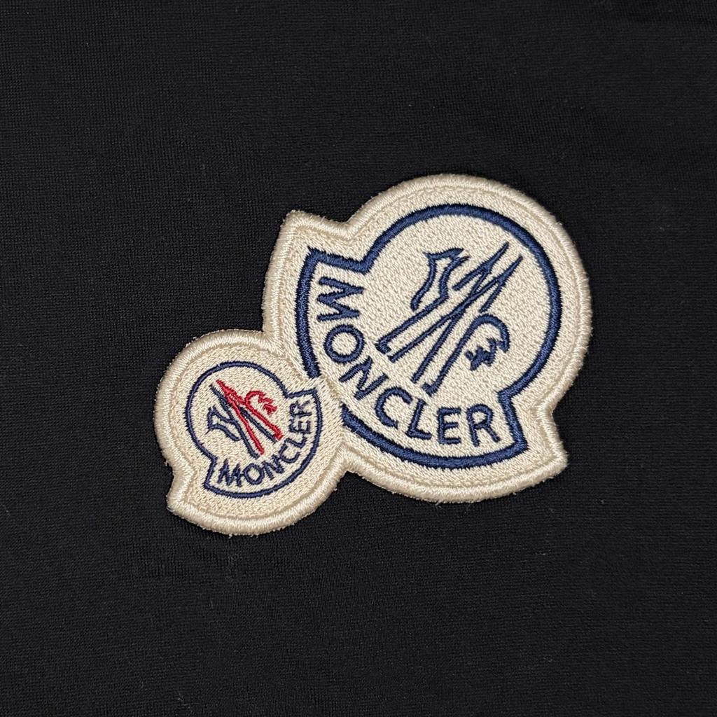 MONCLER Double Patch T-Shirt Black Men's Size XL Model K20918C000358390Y