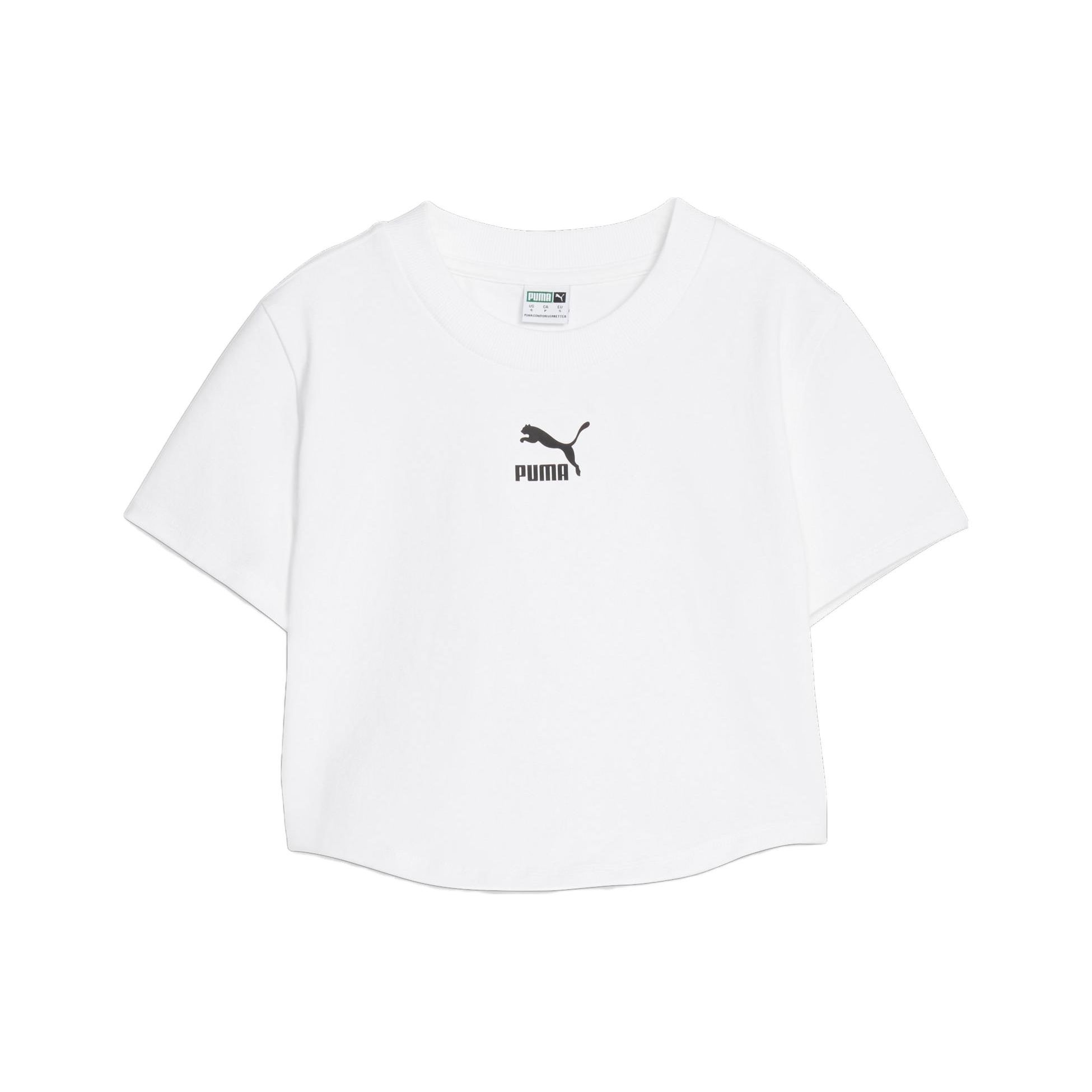

Puma Dare To Logo Print Short Sleeve T-Shirt Women tops White 621435-02 XS