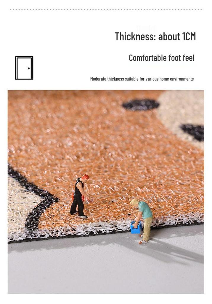 Adorable Cartoon Loop Pile Door Mat: Durable, Cuttable, and Dirt-Resistant Entryway Rug