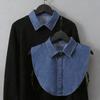 Korean Style Jean Fabric Fake Collar for Women Multi Use Sweater Hoodie Shirt Casual Decorative Fake Collar Women Accessories