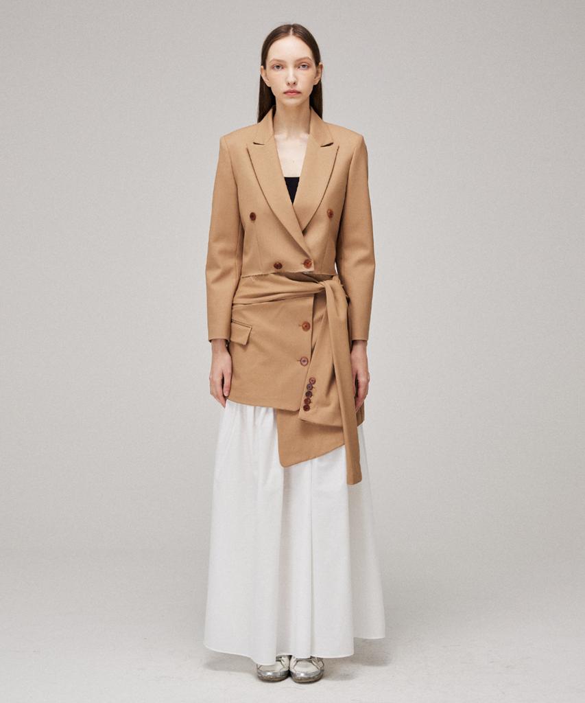 Meuameu Blazer Crop Layered Skirt
