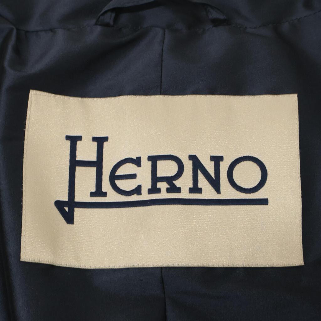 HERNO CA0150D Navy Nylon Big Button Soutien Collar Coat coat 42 NavyUsed