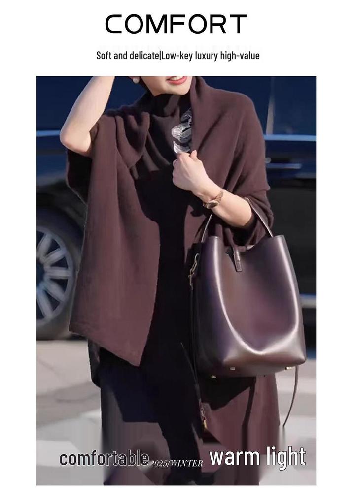 2025 New Style Women's 100% Pure Wool Shawl Cardigan – Autumn/Winter Elegant Knitwear