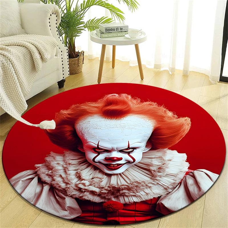 1pc Pennywise2 Design Printed Area Round Carpet for Bedroom Living Room Home Decor Rugs Mat Non Slip Mat Rug for Bedside
