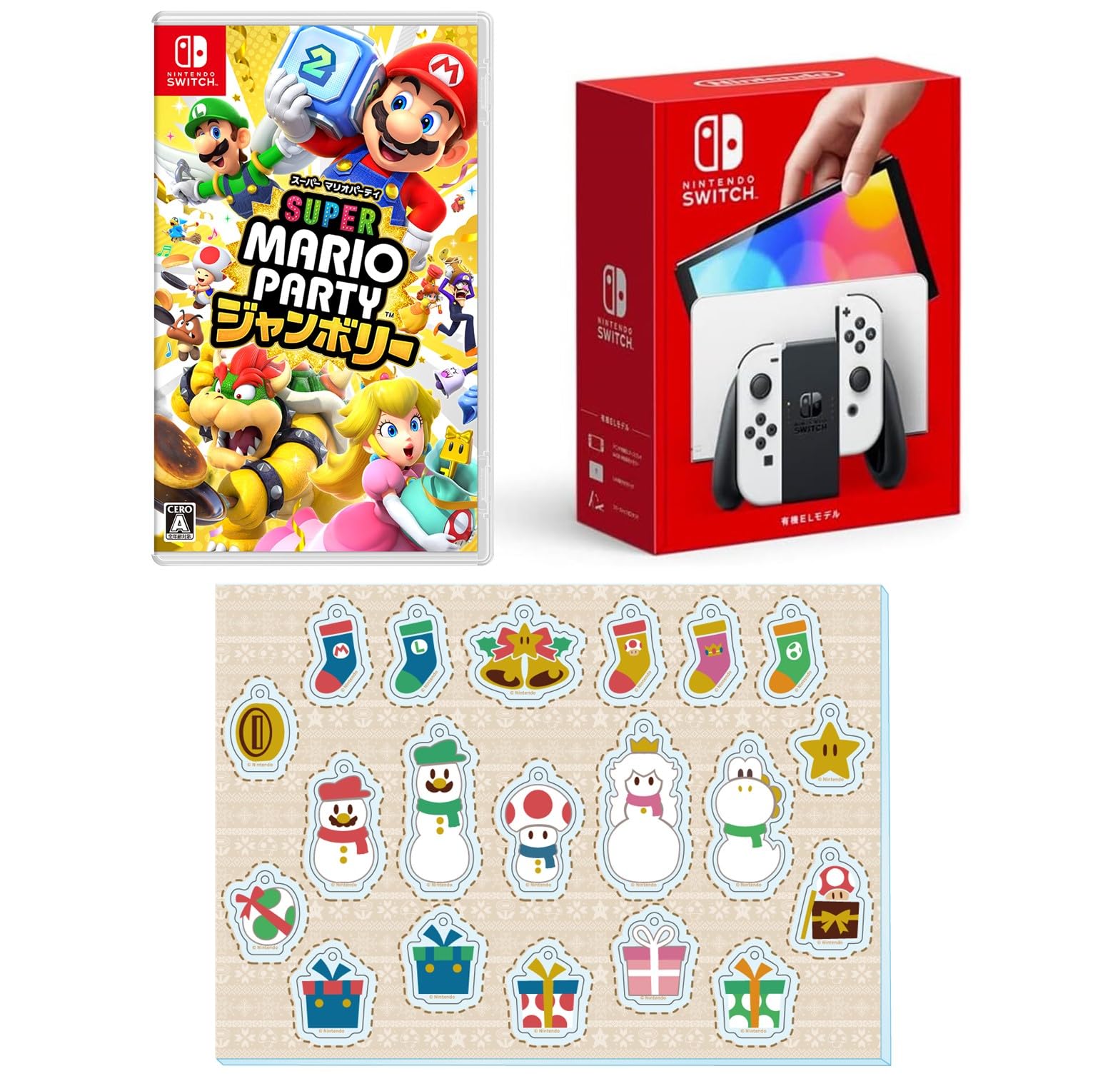 

Поставляється з оригінальним акриловим комутатором Nintendo Switch EL White Super Mario Party Jamboree Switch [бонусний орнамент] (органічна модель) Joy-Con (L)/(R) + -
