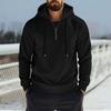 Felpa sportiva casual da uomo con cappuccio e mezza zip per la nuova primavera