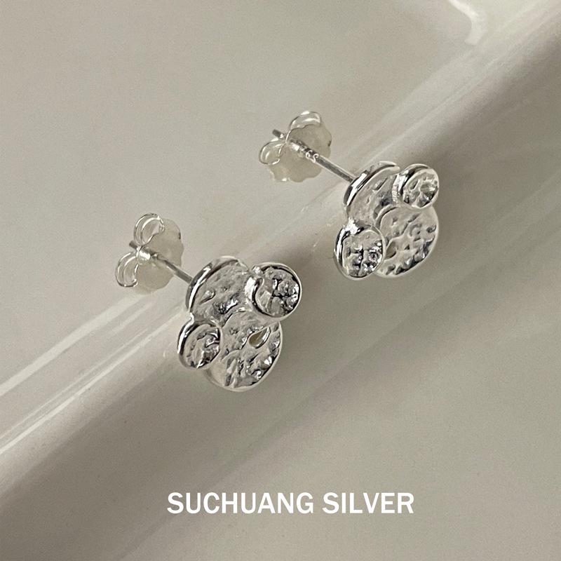 S925 Sterling Silver Petal Stud Earrings: Elegant & Fashionable Flower Design for Women 925 Silver