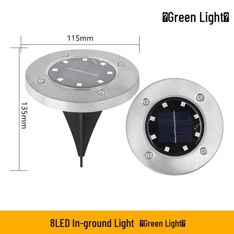 Solar LED Stainless Steel Underground Light for Outdoor Garden, Lawn, Courtyard, Rainproof.